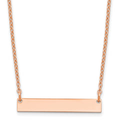 Sterling Silver/Rose-plated Small Blank Bar Necklace XNA637RP