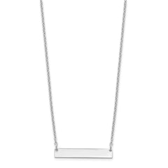 Sterling Silver/Rhodium-plated Small Blank Bar Necklace XNA637SS