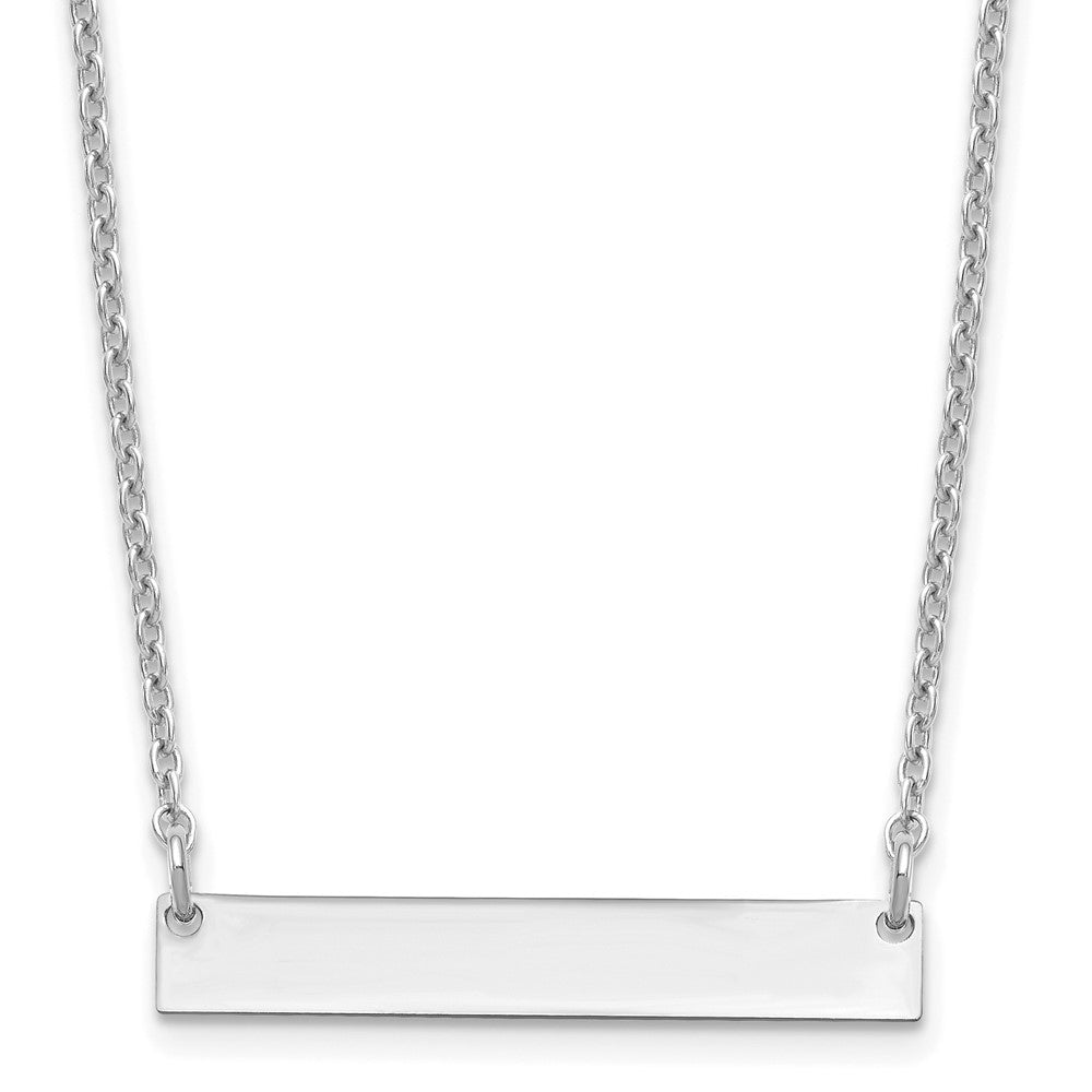 Sterling Silver/Rhodium-plated Small Blank Bar Necklace XNA637SS