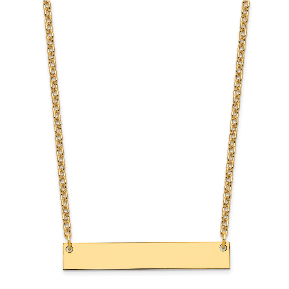 Sterling Silver/Gold-plated Medium Blank Bar Necklace XNA638GP