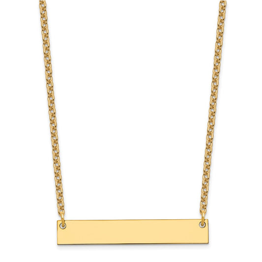 Sterling Silver/Gold-plated Medium Blank Bar Necklace XNA638GP