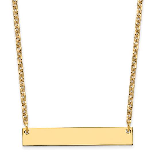 Sterling Silver/Gold-plated Medium Blank Bar Necklace XNA638GP