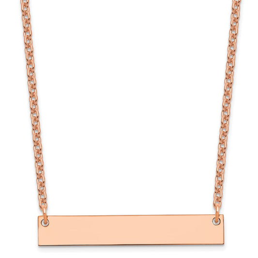 Sterling Silver/Rose-plated Medium Blank Bar Necklace XNA638RP