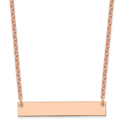Sterling Silver/Rose-plated Medium Blank Bar Necklace XNA638RP