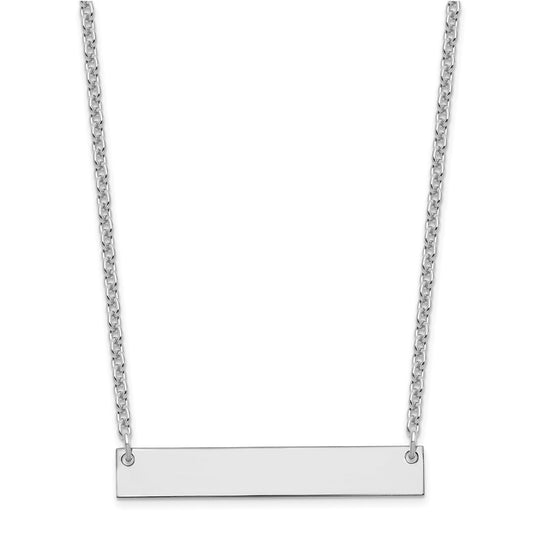 Sterling Silver/Rhodium-plated Medium Blank Bar Necklace XNA638SS