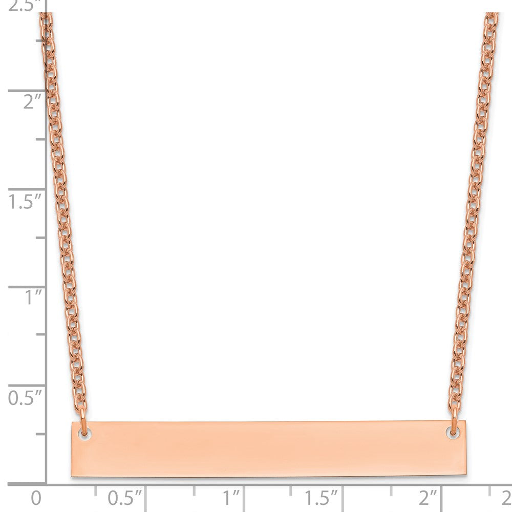 Sterling Silver/Rose-plated Large Blank Bar Necklace XNA639RP