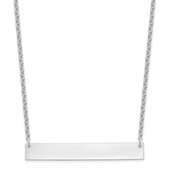 Sterling Silver/Rhodium-plated Large Blank Bar Necklace XNA639SS
