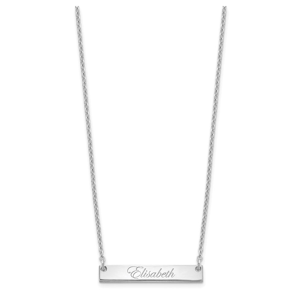 SS/Rhodium-plated Small EDWARDIAN SCRIPT Bar Necklace XNA640SS