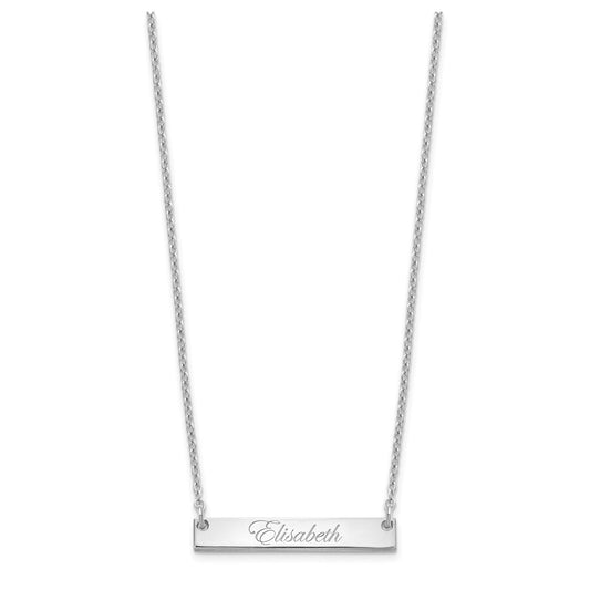 SS/Rhodium-plated Small EDWARDIAN SCRIPT Bar Necklace XNA640SS
