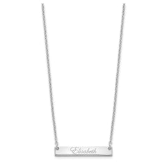 SS/Rhodium-plated Small EDWARDIAN SCRIPT Bar Necklace XNA640SS