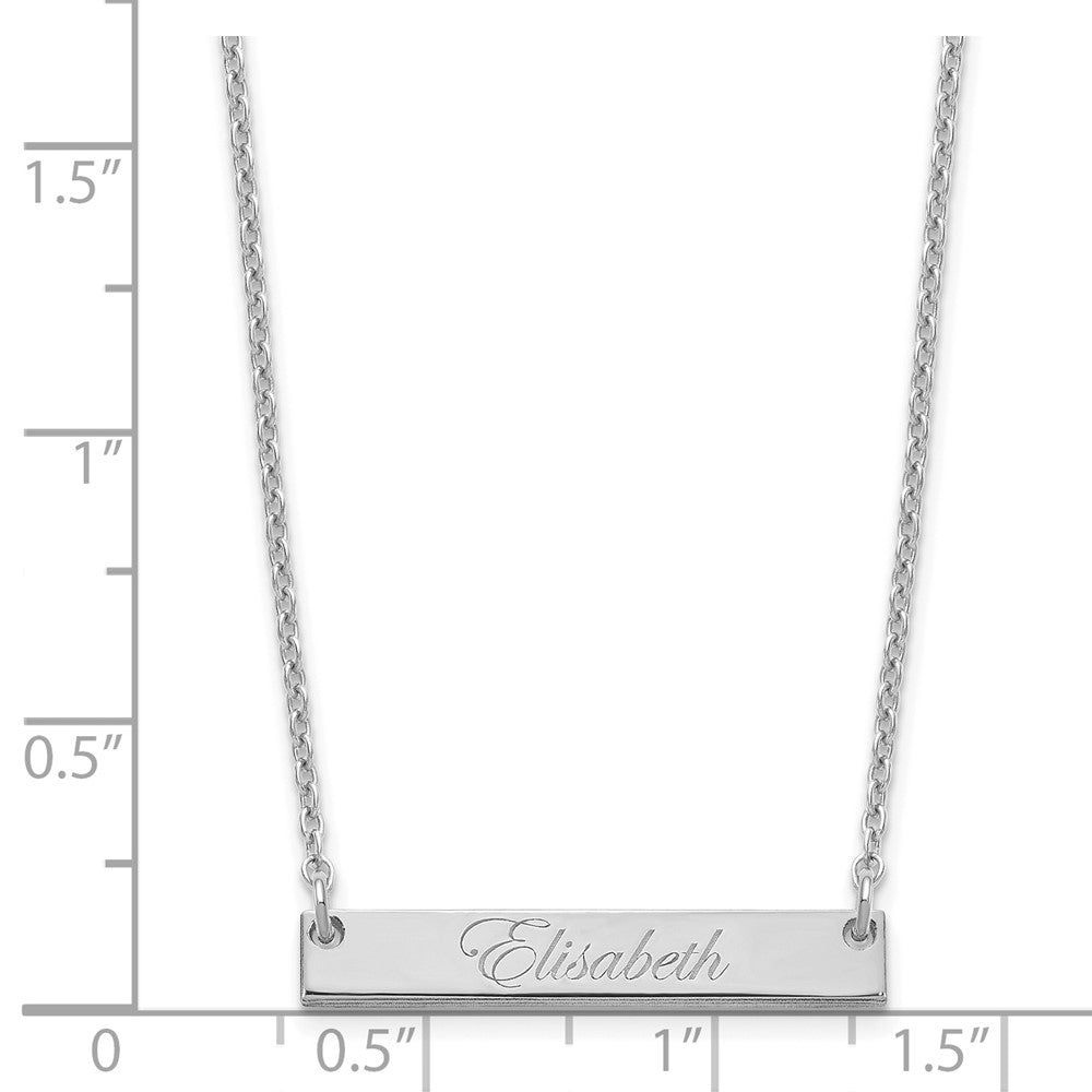 SS/Rhodium-plated Small EDWARDIAN SCRIPT Bar Necklace XNA640SS