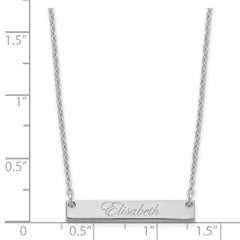 SS/Rhodium-plated Small EDWARDIAN SCRIPT Bar Necklace XNA640SS