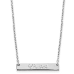 SS/Rhodium-plated Small EDWARDIAN SCRIPT Bar Necklace XNA640SS