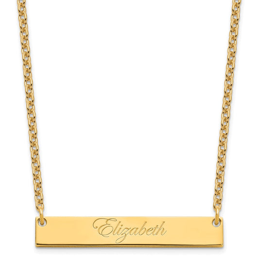 SS/Gold-plated Medium EDWARDIAN SCRIPT Bar Necklace XNA641GP