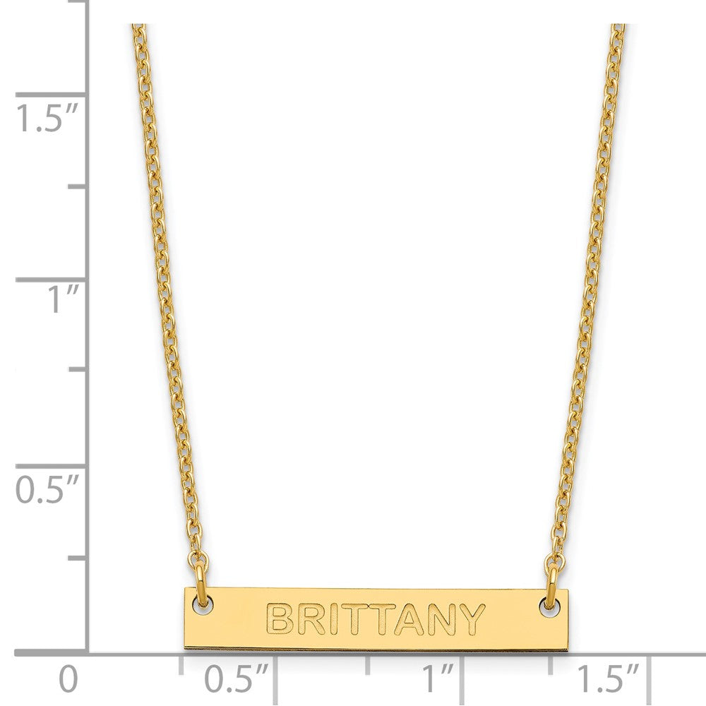 SS/Gold-plated Small Capitalized ARIAL ROUNDED Bar Necklace XNA643GP