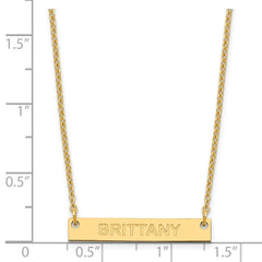 SS/Gold-plated Small Capitalized ARIAL ROUNDED Bar Necklace XNA643GP