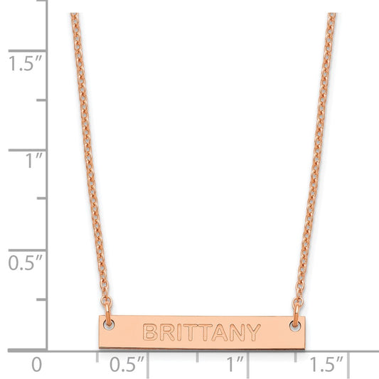 SS/Rose-plated Small Capitalized ARIAL ROUNDED Bar Necklace XNA643RP