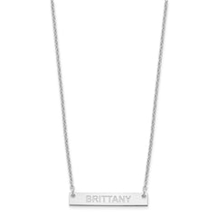 SS/Rhod-plated Small Capitalized ARIAL ROUNDED Bar Necklace XNA643SS
