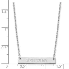 SS/Rhod-plated Small Capitalized ARIAL ROUNDED Bar Necklace XNA643SS