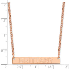 SS/Rose-plated Medium Capitalized ARIAL ROUNDED Bar Necklace XNA644RP