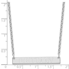 SS/Rhod-plated Medium Capitalized ARIAL ROUNDED Bar Necklace XNA644SS