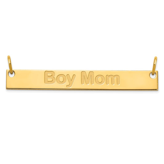 SS/Gold-plated Large Capitalized ARIAL ROUNDED Bar Necklace XNA645GP