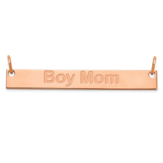 SS/Rose-plated Large Capitalized ARIAL ROUNDED Bar Necklace XNA645RP