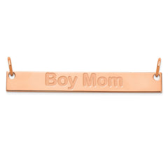 SS/Rose-plated Large Capitalized ARIAL ROUNDED Bar Necklace XNA645RP