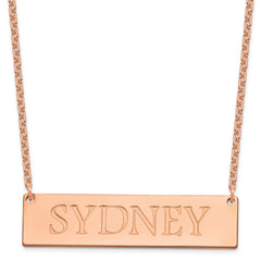 Sterling Silver/Rose-plated Large Name Bar Necklace XNA648RP