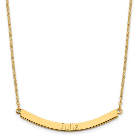 Sterling Silver/Gold-plated Curved Bar Necklace XNA649GP