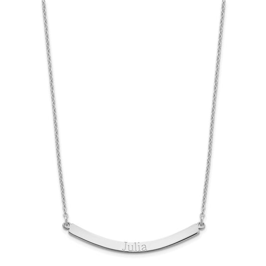 Sterling Silver/Rose-plated Curved Bar Necklace XNA649SS