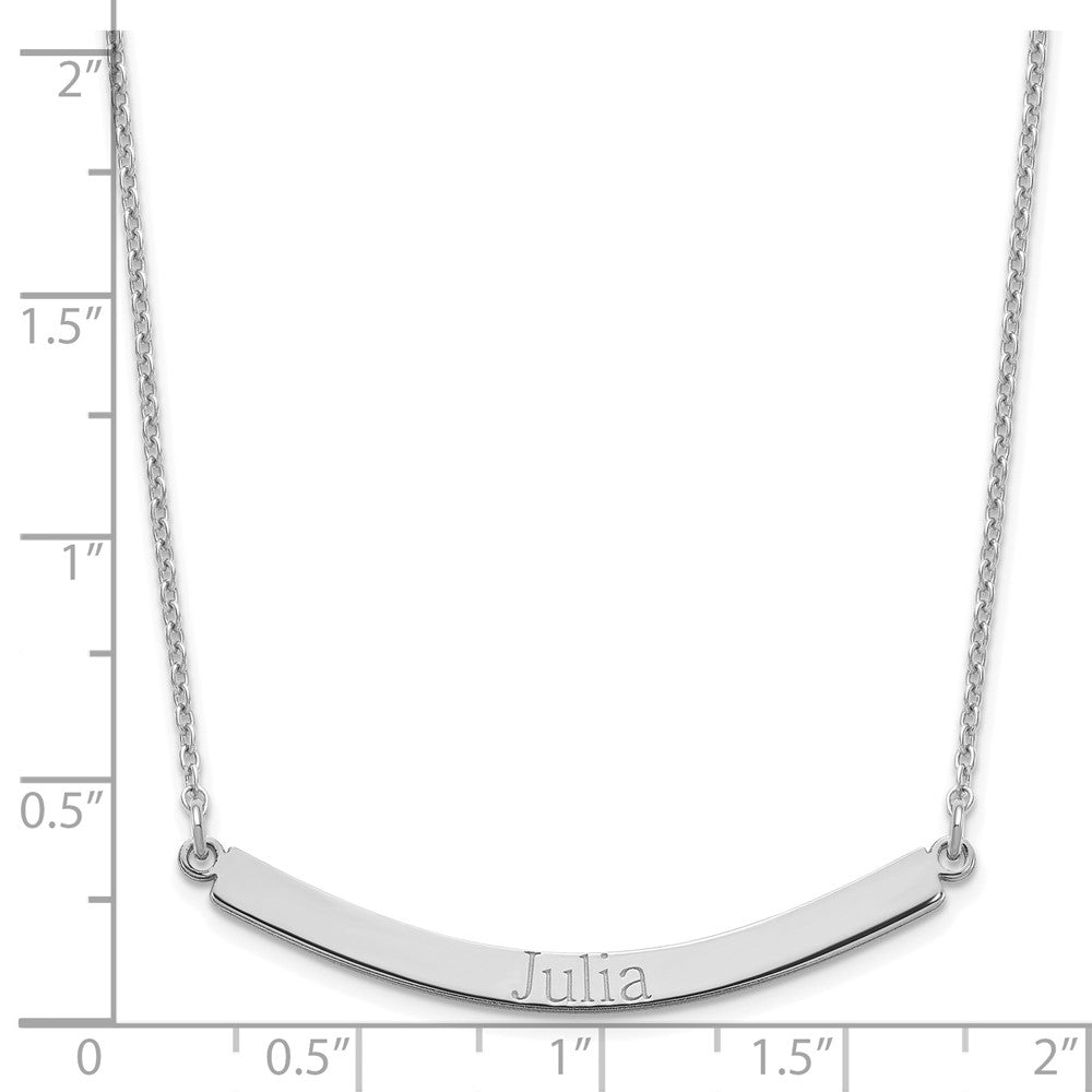 Sterling Silver/Rose-plated Curved Bar Necklace XNA649SS