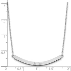 Sterling Silver/Rose-plated Curved Bar Necklace XNA649SS