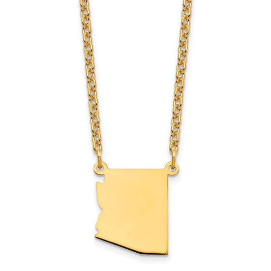 Sterling Silver/Gold-plated Arizona State Necklace XNA706GP-AZ