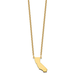 Sterling Silver/Gold-plated California State Necklace XNA706GP-CA