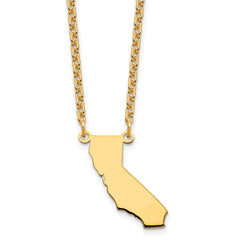 Sterling Silver/Gold-plated California State Necklace XNA706GP-CA