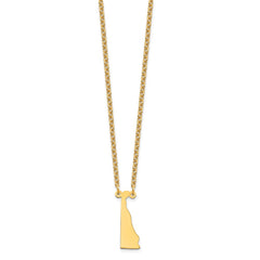 Sterling Silver/Gold-plated Delaware State Necklace XNA706GP-DE