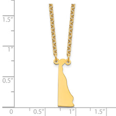 Sterling Silver/Gold-plated Delaware State Necklace XNA706GP-DE