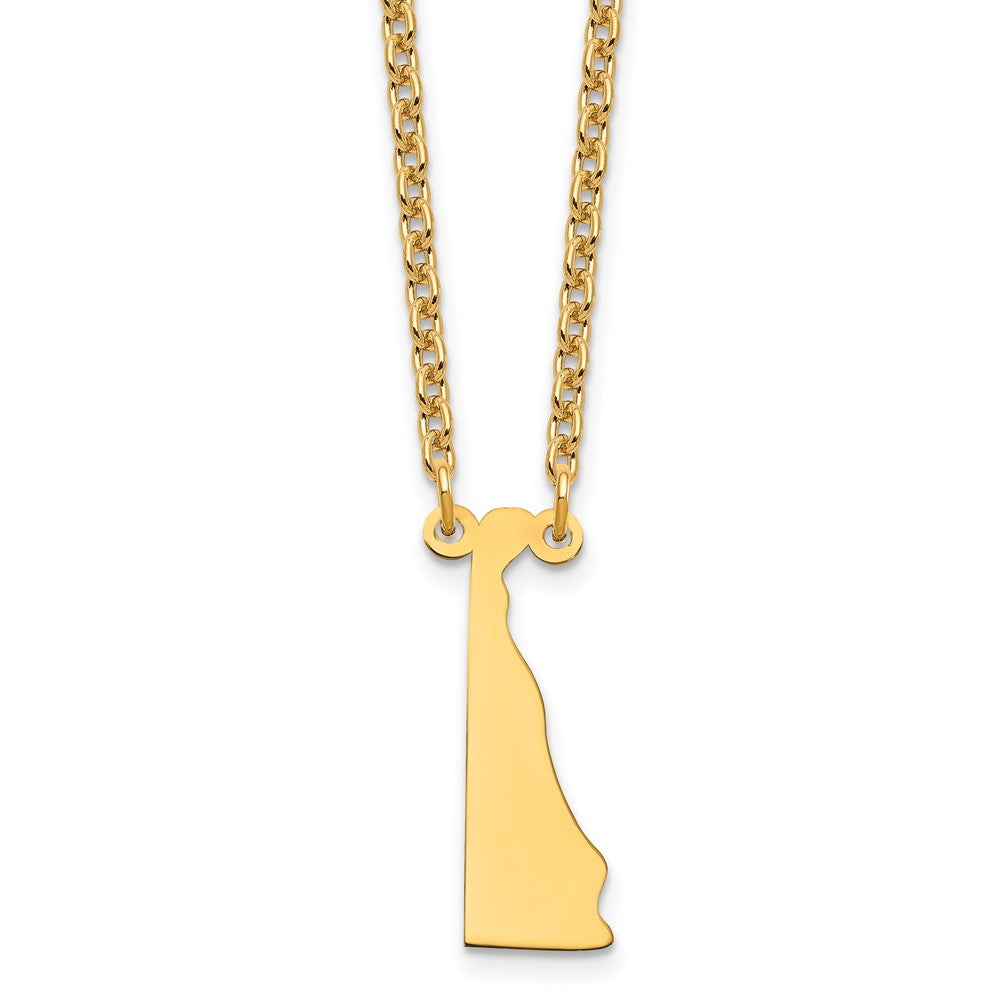 Sterling Silver/Gold-plated Delaware State Necklace XNA706GP-DE