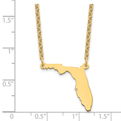 Sterling Silver/Gold-plated Florida State Necklace XNA706GP-FL