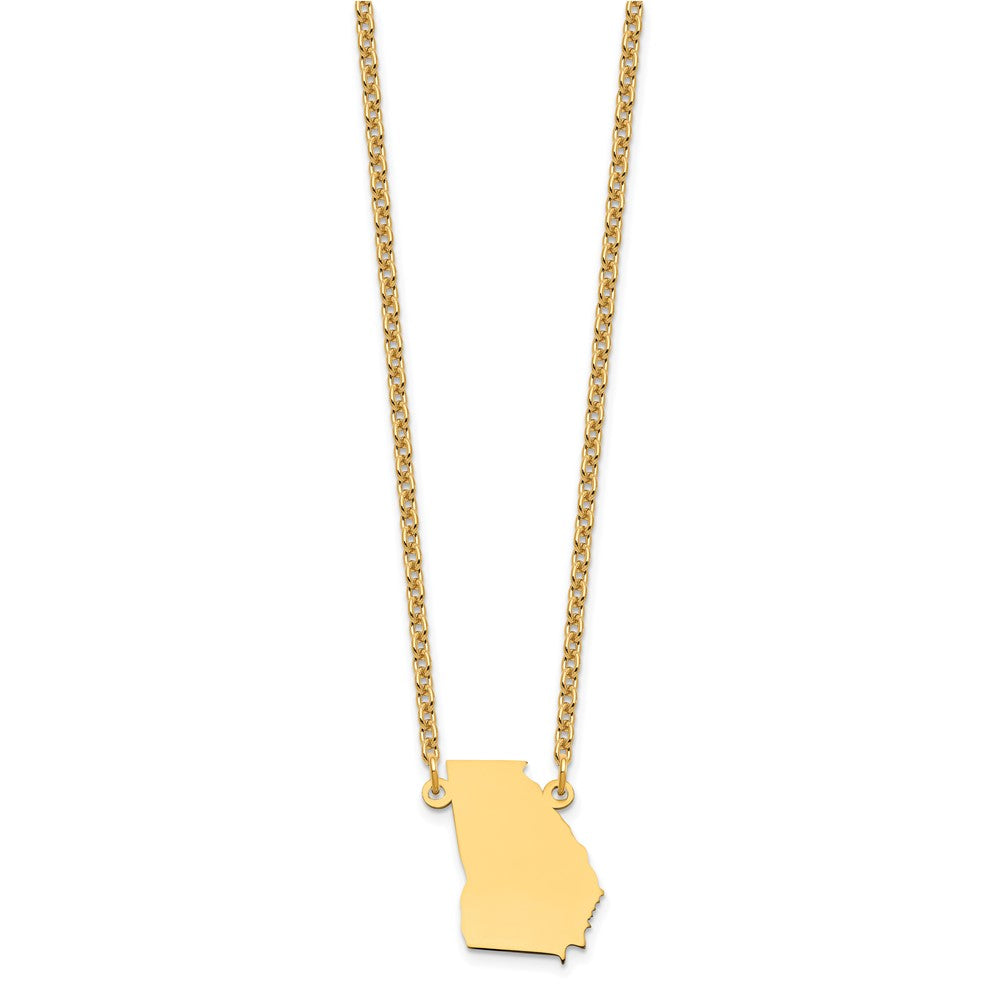 Sterling Silver/Gold-plated Georgia State Necklace XNA706GP-GA
