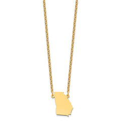 Sterling Silver/Gold-plated Georgia State Necklace XNA706GP-GA
