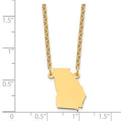 Sterling Silver/Gold-plated Georgia State Necklace XNA706GP-GA
