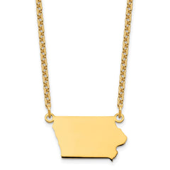 Sterling Silver/Gold-plated Iowa State Necklace XNA706GP-IA