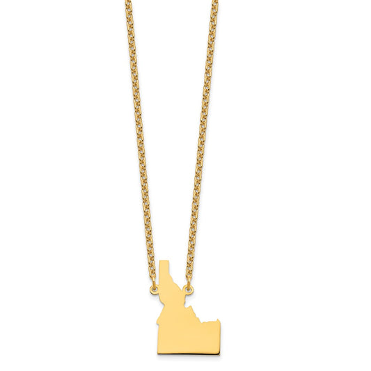 Sterling Silver/Gold-plated Idaho State Necklace XNA706GP-ID