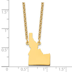 Sterling Silver/Gold-plated Idaho State Necklace XNA706GP-ID