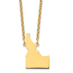 Sterling Silver/Gold-plated Idaho State Necklace XNA706GP-ID