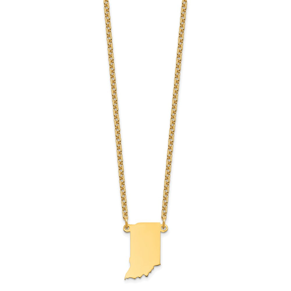 Sterling Silver/Gold-plated Indiana State Necklace XNA706GP-IN