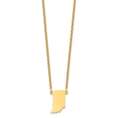 Sterling Silver/Gold-plated Indiana State Necklace XNA706GP-IN