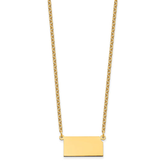Sterling Silver/Gold-plated Kansas State Necklace XNA706GP-KS